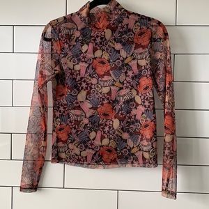 Anthropologie Mesh floral top